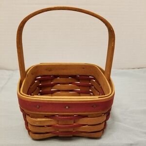 Longaberger Basket Vintage Red and Brown Woven Basket